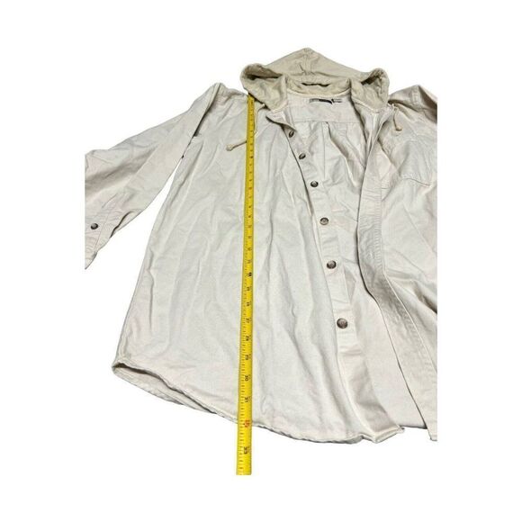 W.R. Gass Men's Vintage Cream Lightweight Button Up Hooded Jacket Size Large - Picture 5 of 8